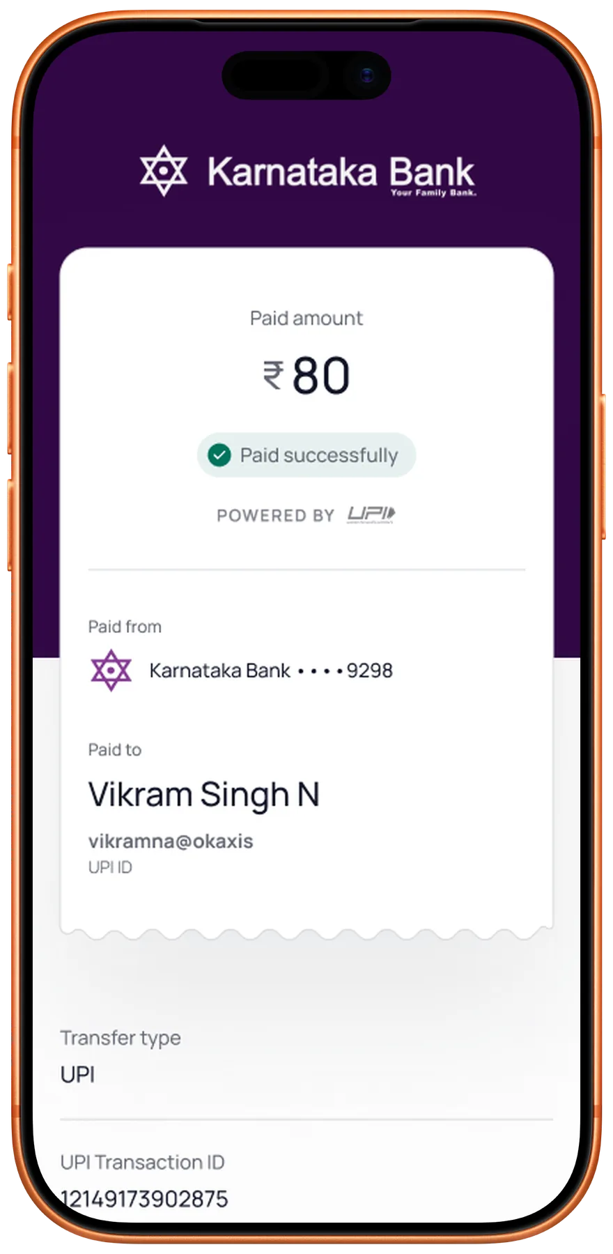 A UPI receipt that answers every question at once